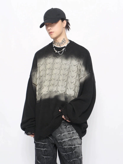 Washed Oversize Knit Sweater WN10893