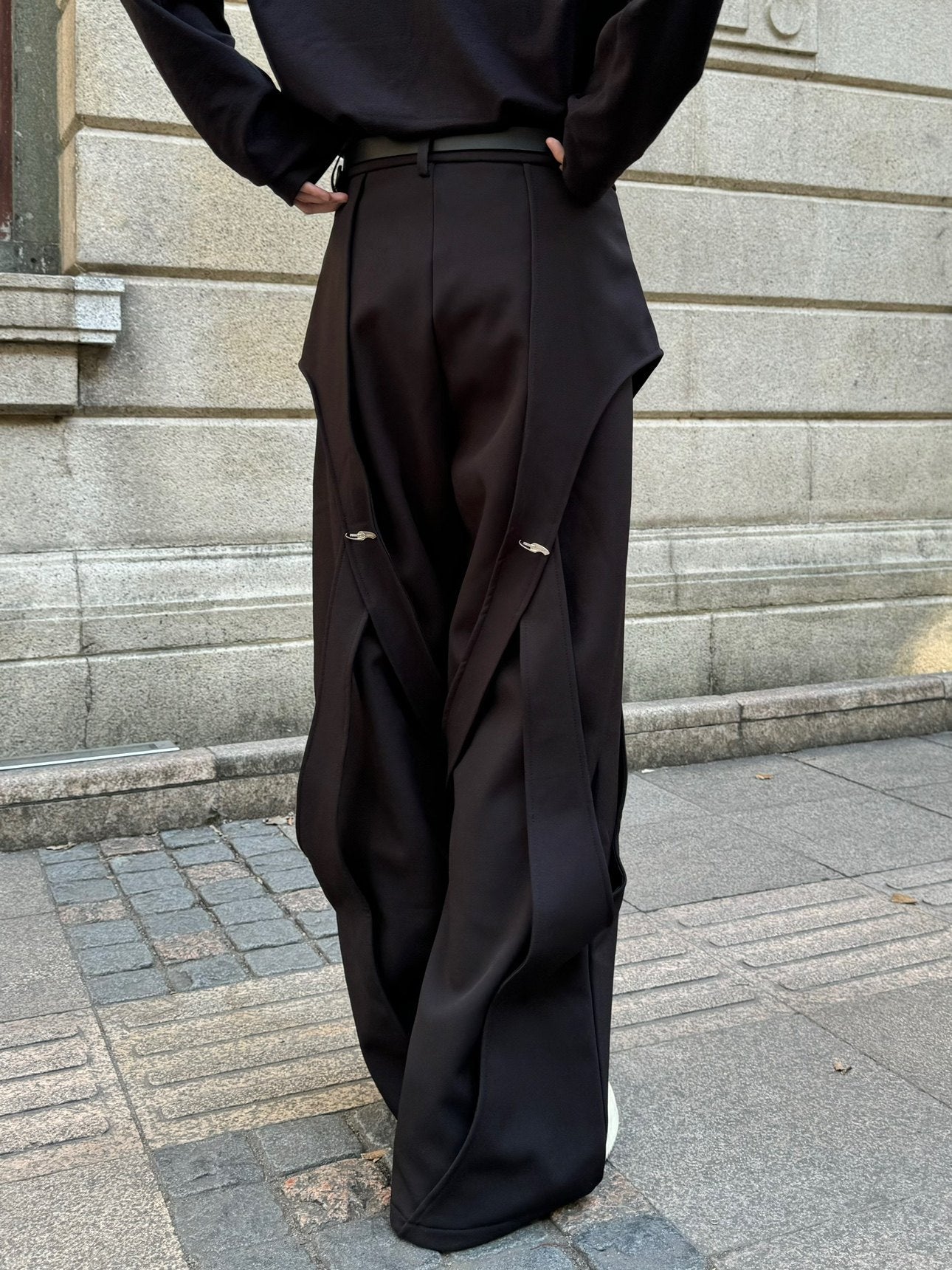 Deconstructed Panel Patchwork Wide Leg Trousers WN23173