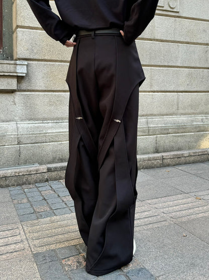 Deconstructed Panel Patchwork Wide Leg Trousers WN23173