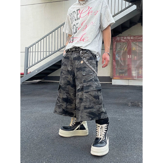 Camouflage Wide Leg Half Pants WN18826