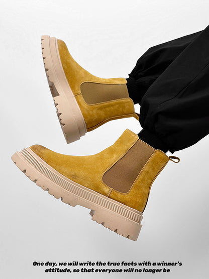 Suede Side Gore Thick Sole Short Boots WN24506