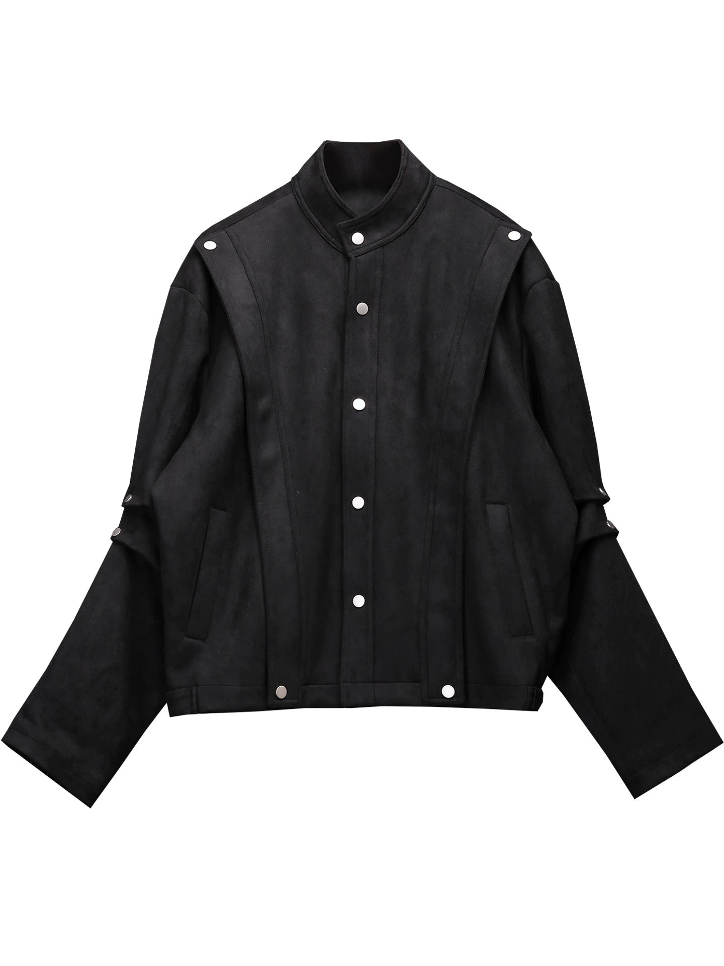 Suede-Look Stand Neck Oversize Jacket WN22385