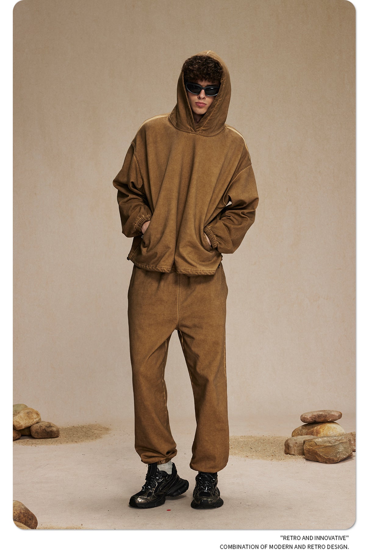 Oversize Drawstring Washed Hoodie WN9976