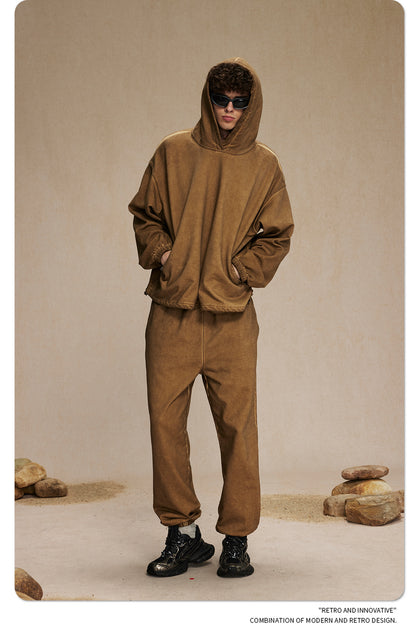 Oversize Drawstring Washed Hoodie WN9976