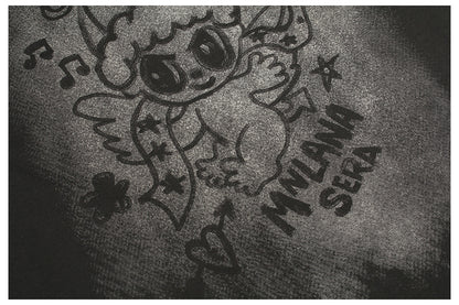 Graffiti Cartoon Print Short Sleeve T-Shirt WN26594