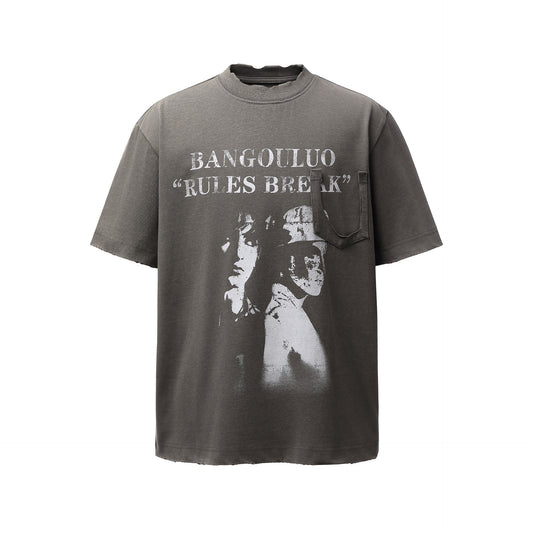 Portrait Letter Print Short Sleeve T-Shirt WN25517