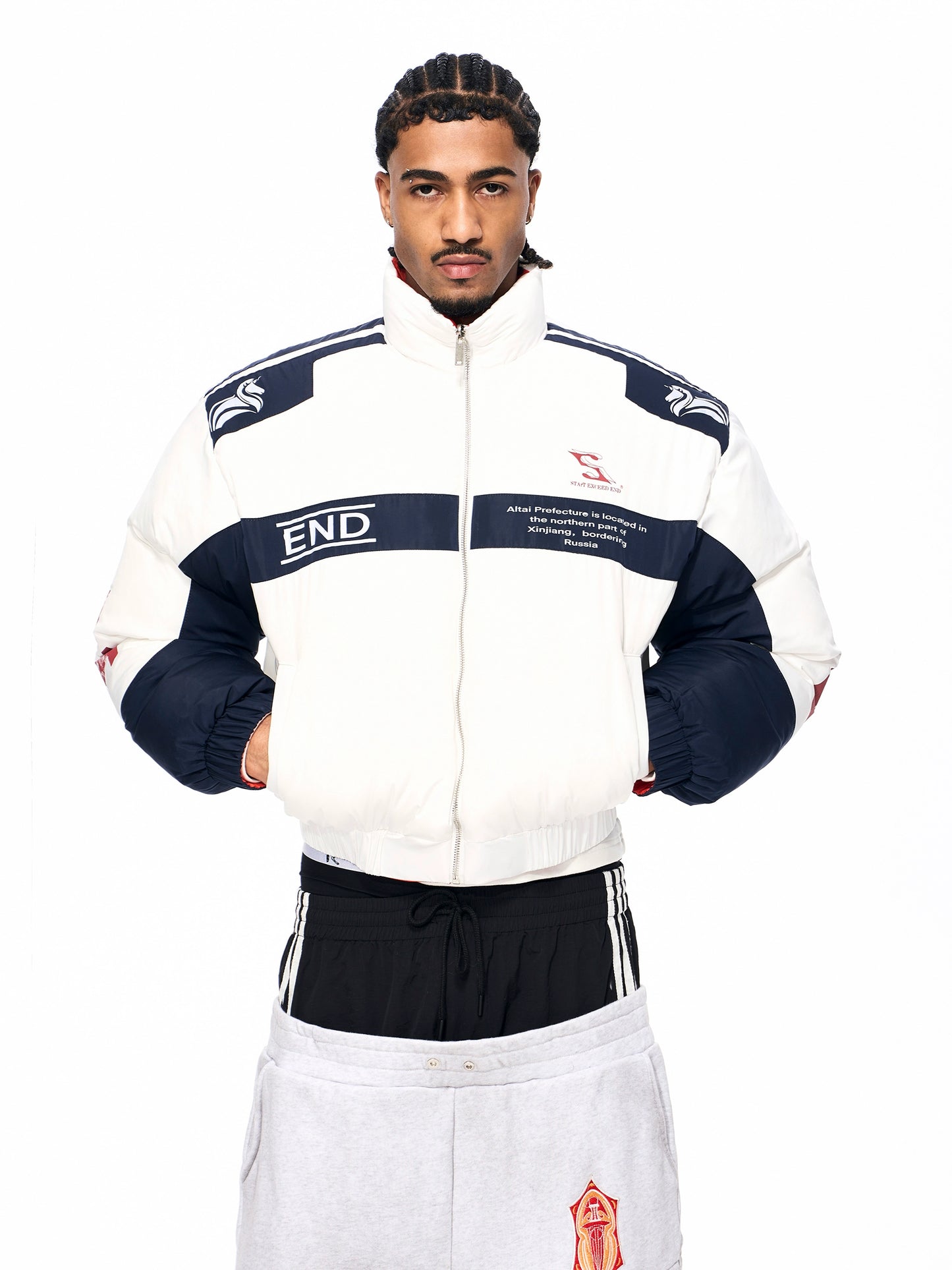 Reversible Stand Neck Padded Jacket WN22165