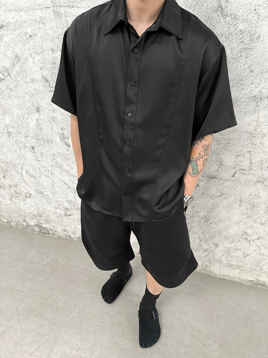 Split Seam Three-Dimensional Cut Short Sleeve Shirt WN17688