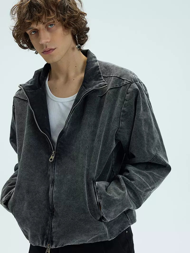 Heavyweight Washed Zipper Jacket WN9093