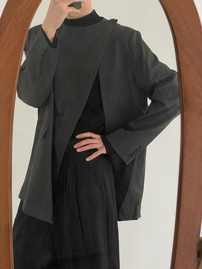 Asymmetric Split Tailored Jacket WN21468