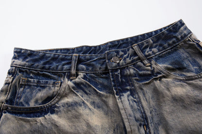 Washed Design Wide Leg Denim Jeans WN23047