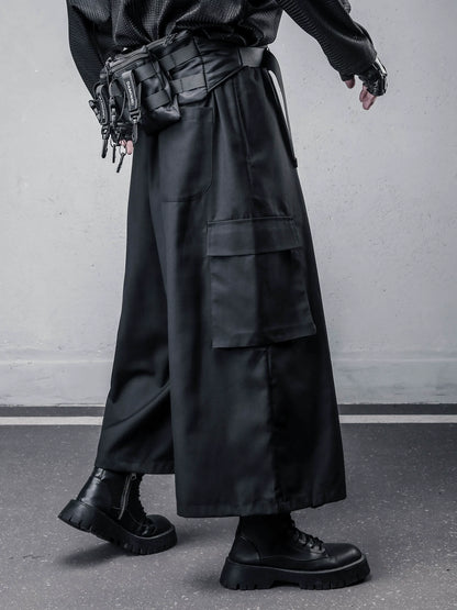 Multi-Pocket Cropped Wide Leg Pants WN22536