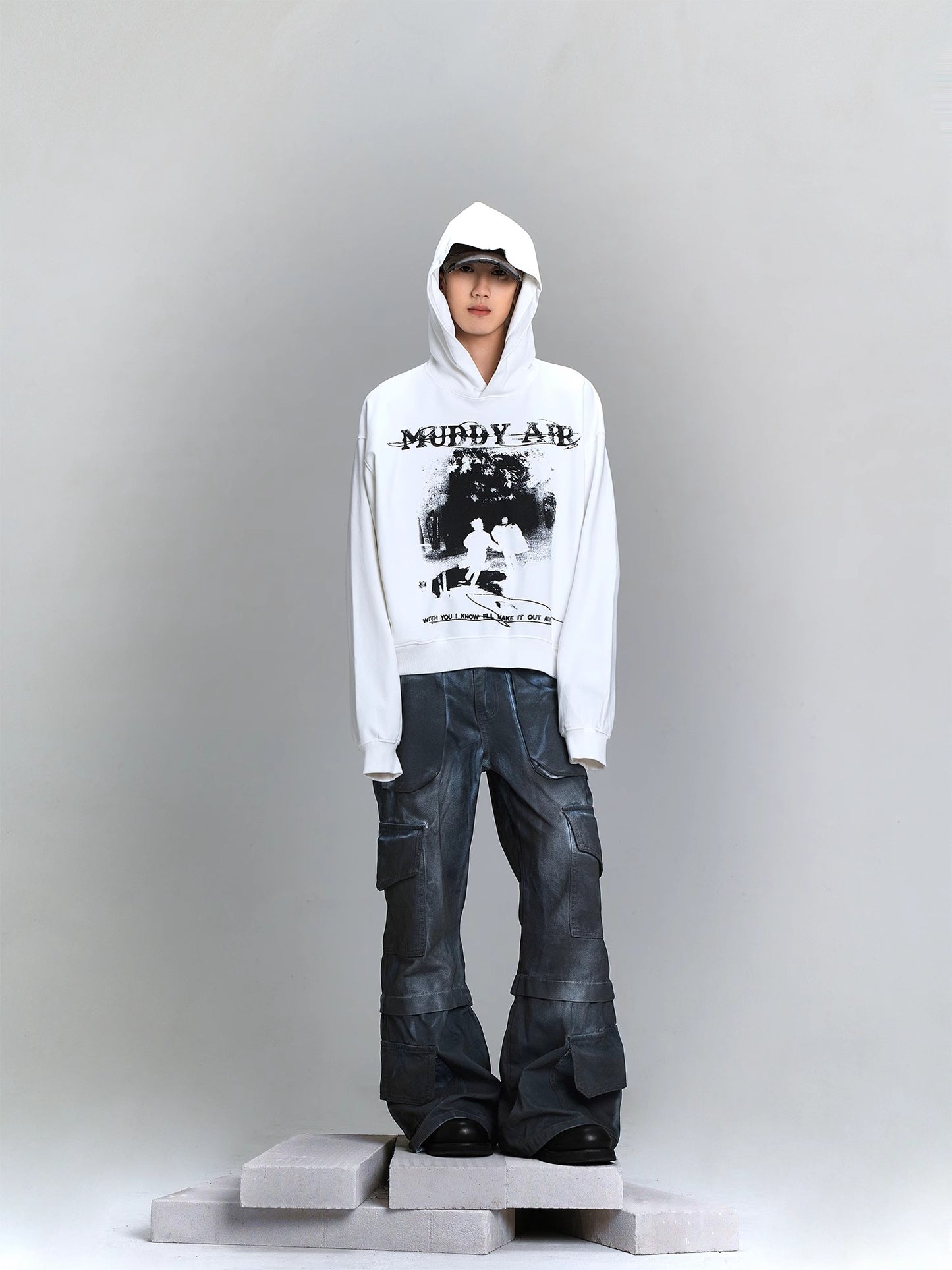 Oversize Hip Hop Print Hoodie WN8447