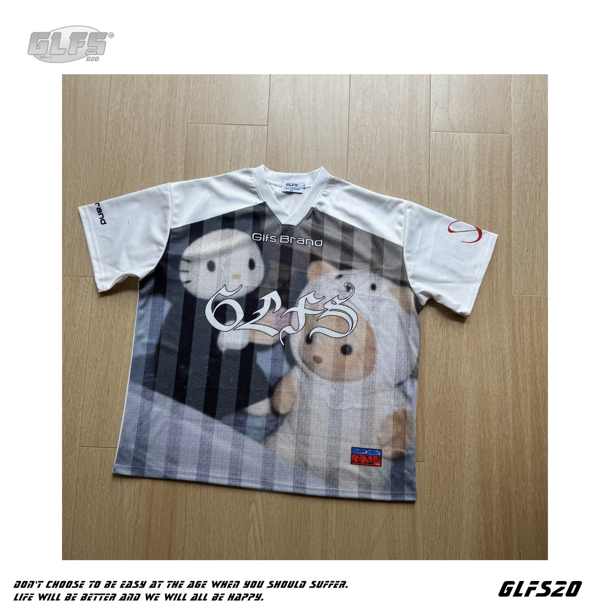 Kitty Cartoon Print V-Neck Oversize Short Sleeve T-Shirt WN26569