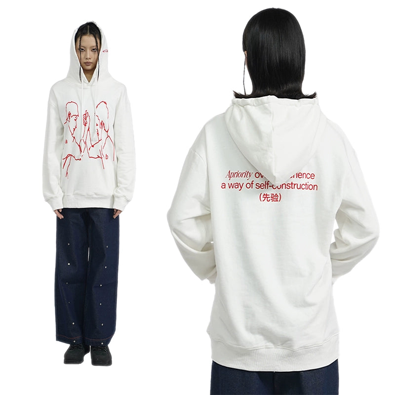 Illustration Print Hoodie WN18892