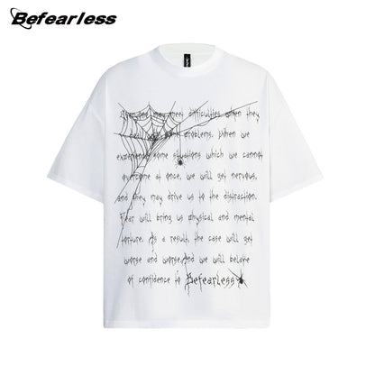 Heavyweight Letter Print Oversize Short Sleeve T-Shirt WN26345