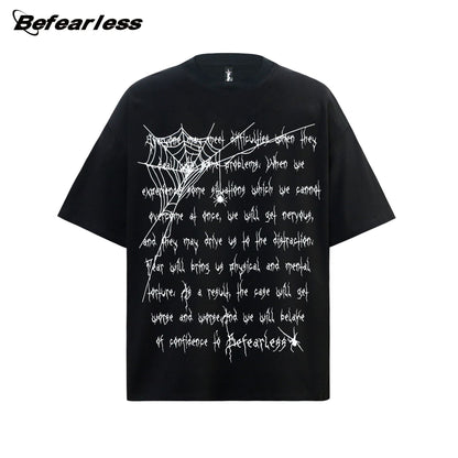 Heavyweight Letter Print Oversize Short Sleeve T-Shirt WN26345
