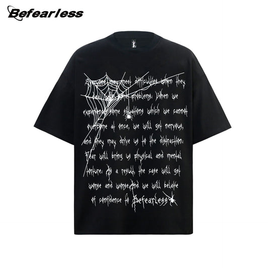 Heavyweight Letter Print Oversize Short Sleeve T-Shirt WN26345