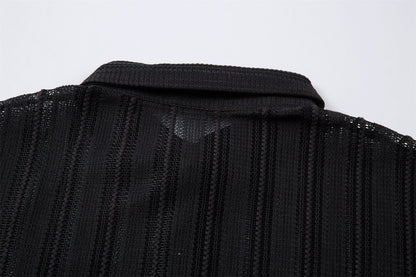 Hollow Lightweight Breathable Short Sleeve Shirt WN26847
