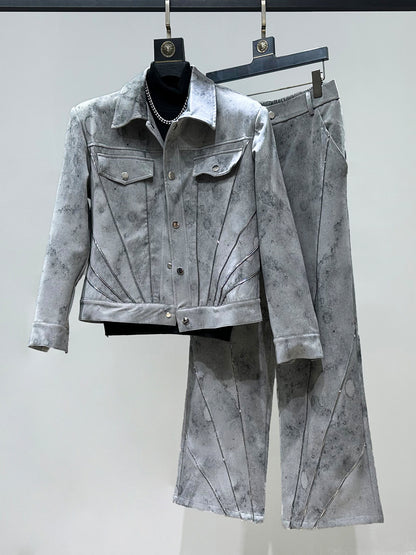 Short Design Jacket & Straight Trousers Setup WN23854