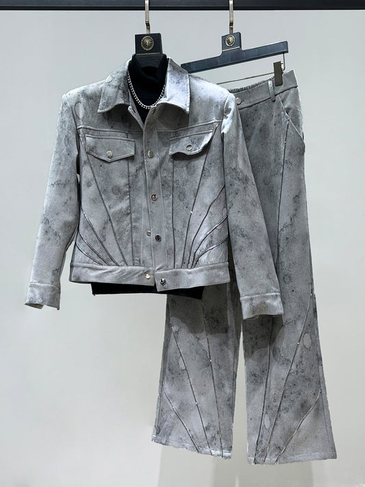 Short Design Jacket & Straight Trousers Setup WN23854