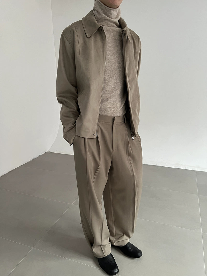 Suede Zipper Short Jacket WN21553