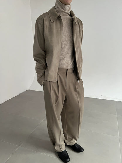 Suede Zipper Short Jacket WN21553