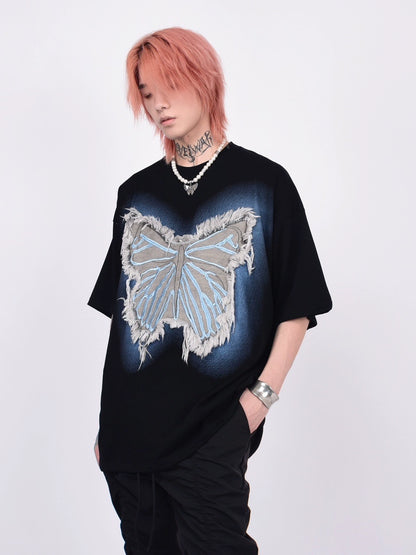 Butterfly Patch Oversize Short Sleeve T-Shirt WN5591