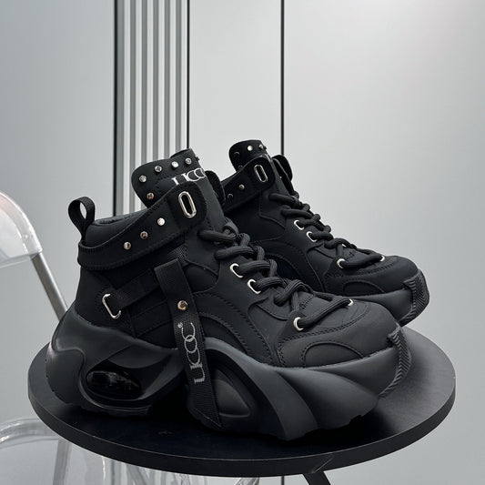 Studs Strap Buckle High-Top Chunky Sole Sneakers WN24584