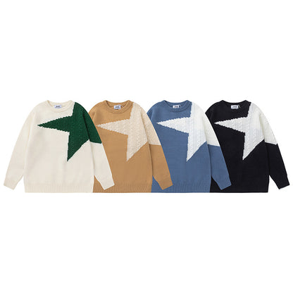 Star Design Oversize Knit Sweater WN11140