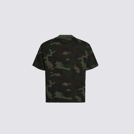 Camouflage Letter Graphic Short Sleeve T-Shirt WN28053