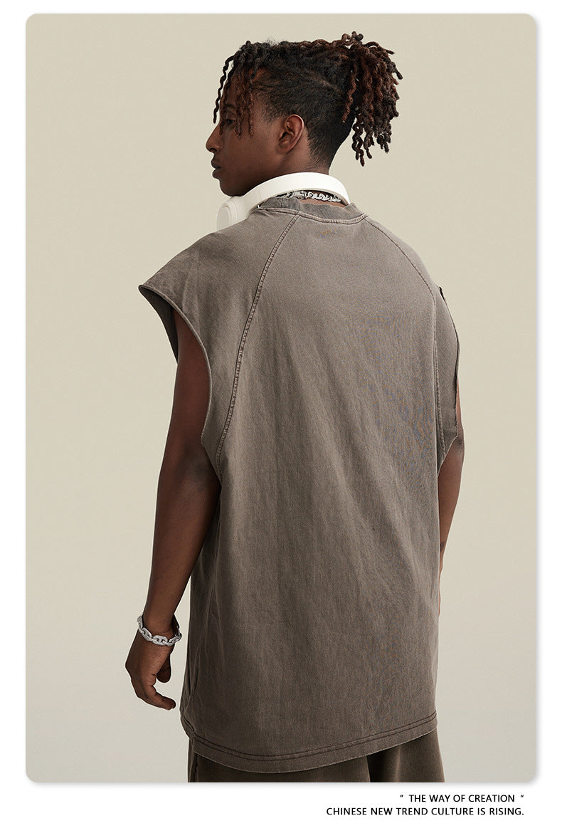 Washed Oversize Tank Top T-shirt WN6447