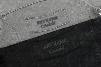 Washed Frayed Pullover Sweatshirt WN23029