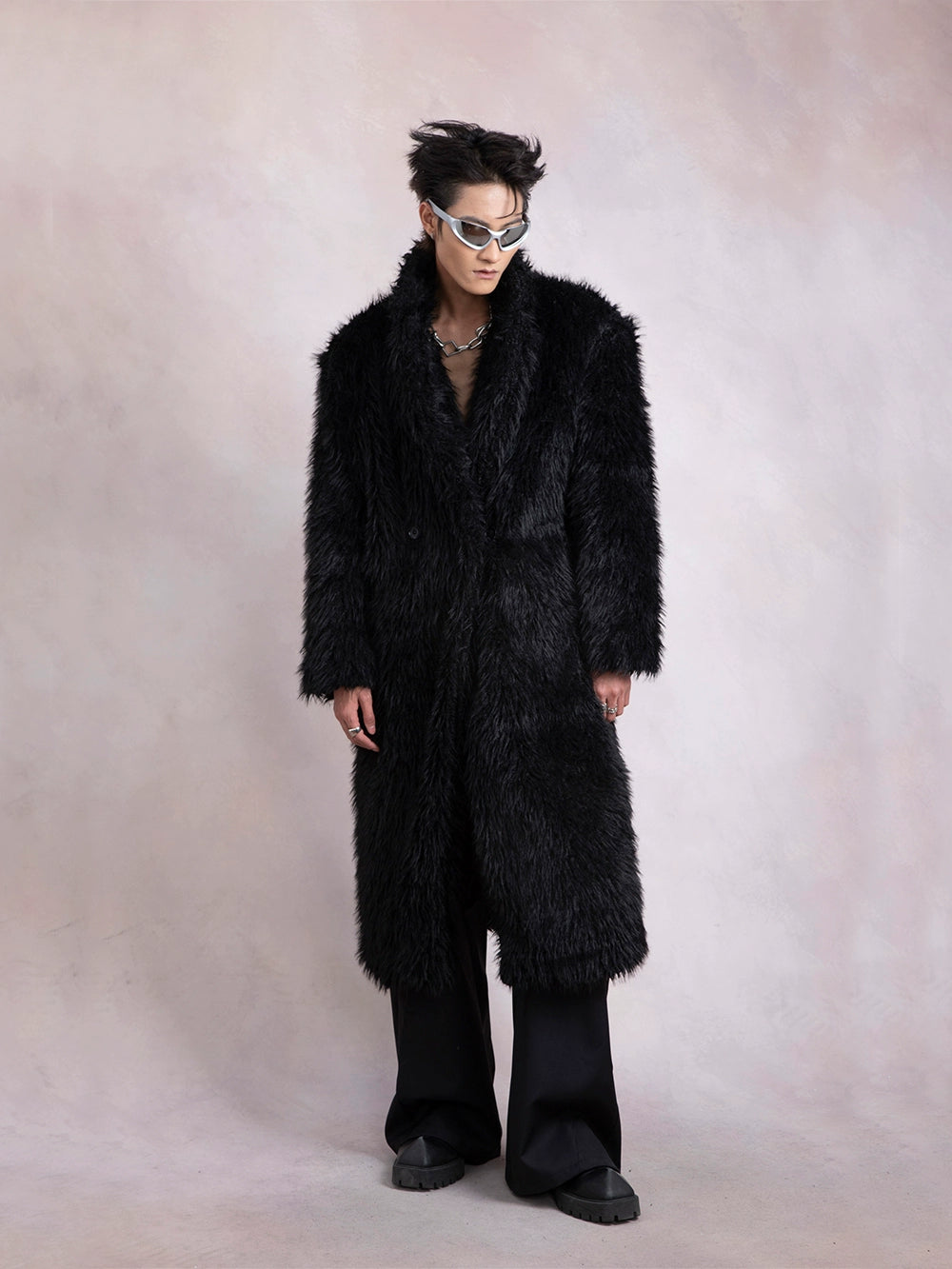 Oversize Fake Fur Long Coat WN9285