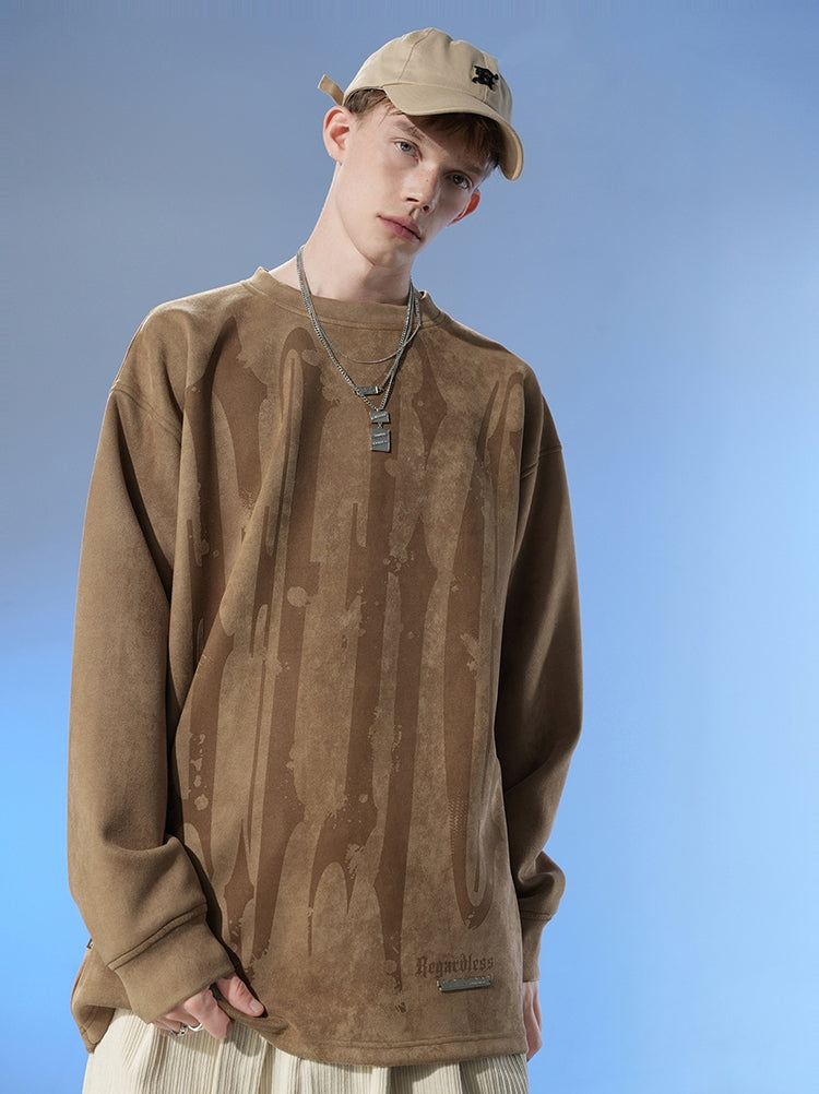 Heavyweight Suede Round Neck Sweatshirt WN9827