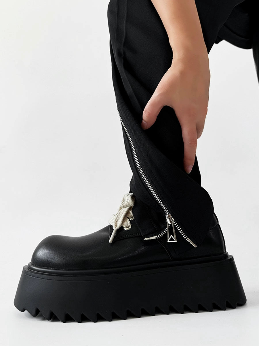 Chunky Leather Round-Toe Shoes WN19127