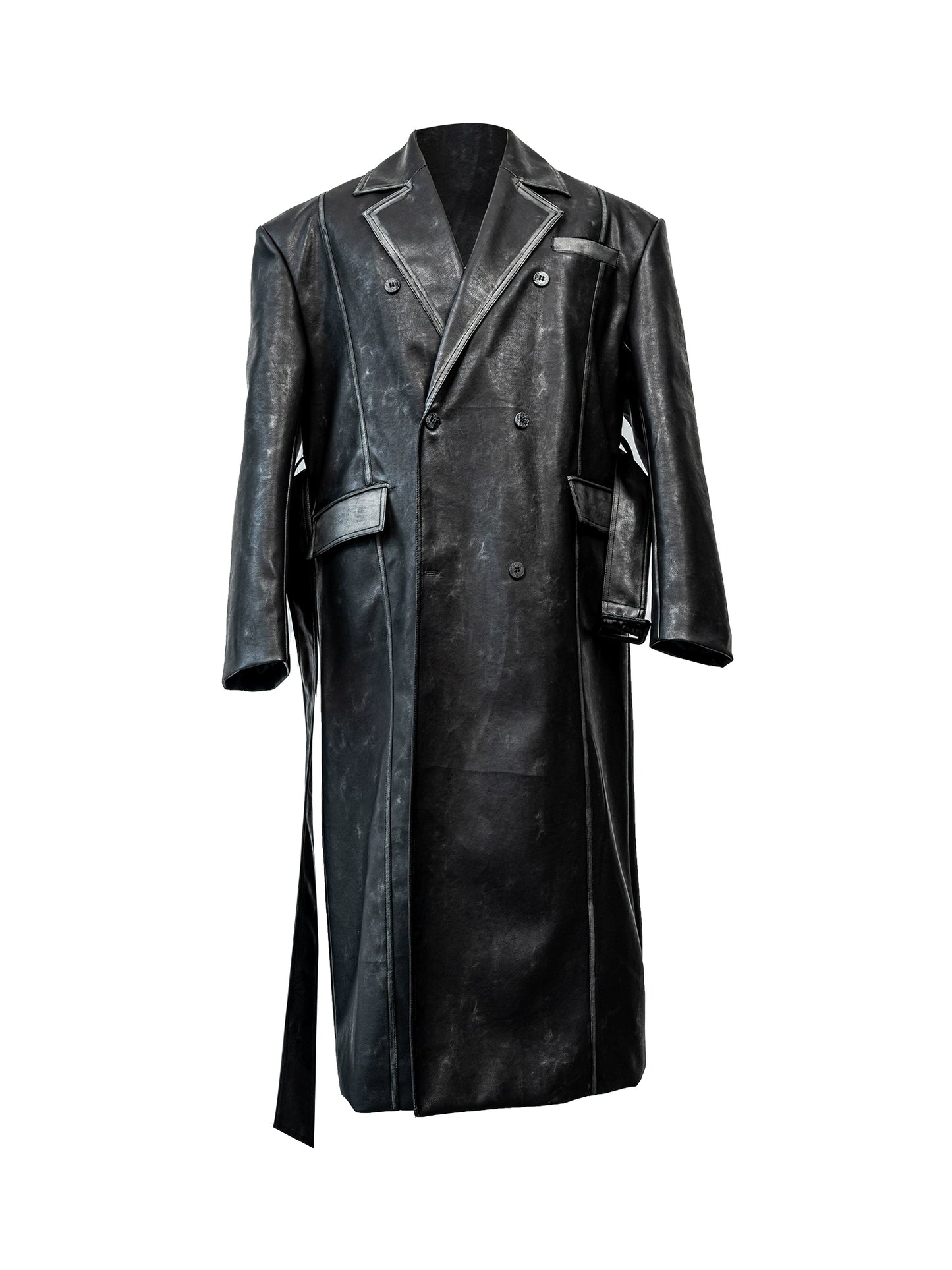 Mid-Length PU Leather Coat WN11878