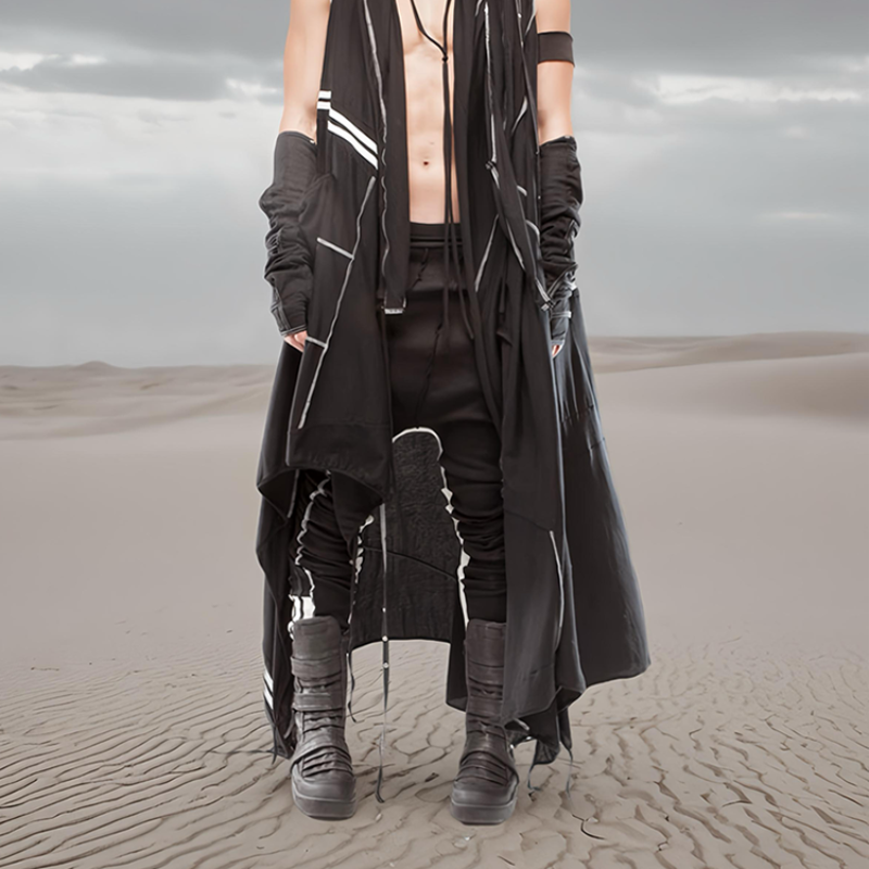 Asymmetric Colorblock Panel Slim Pants WN21979