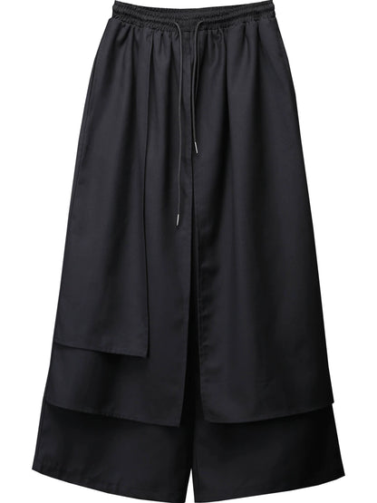 Fake Layered Deconstruct Wide Leg Pants WN22493