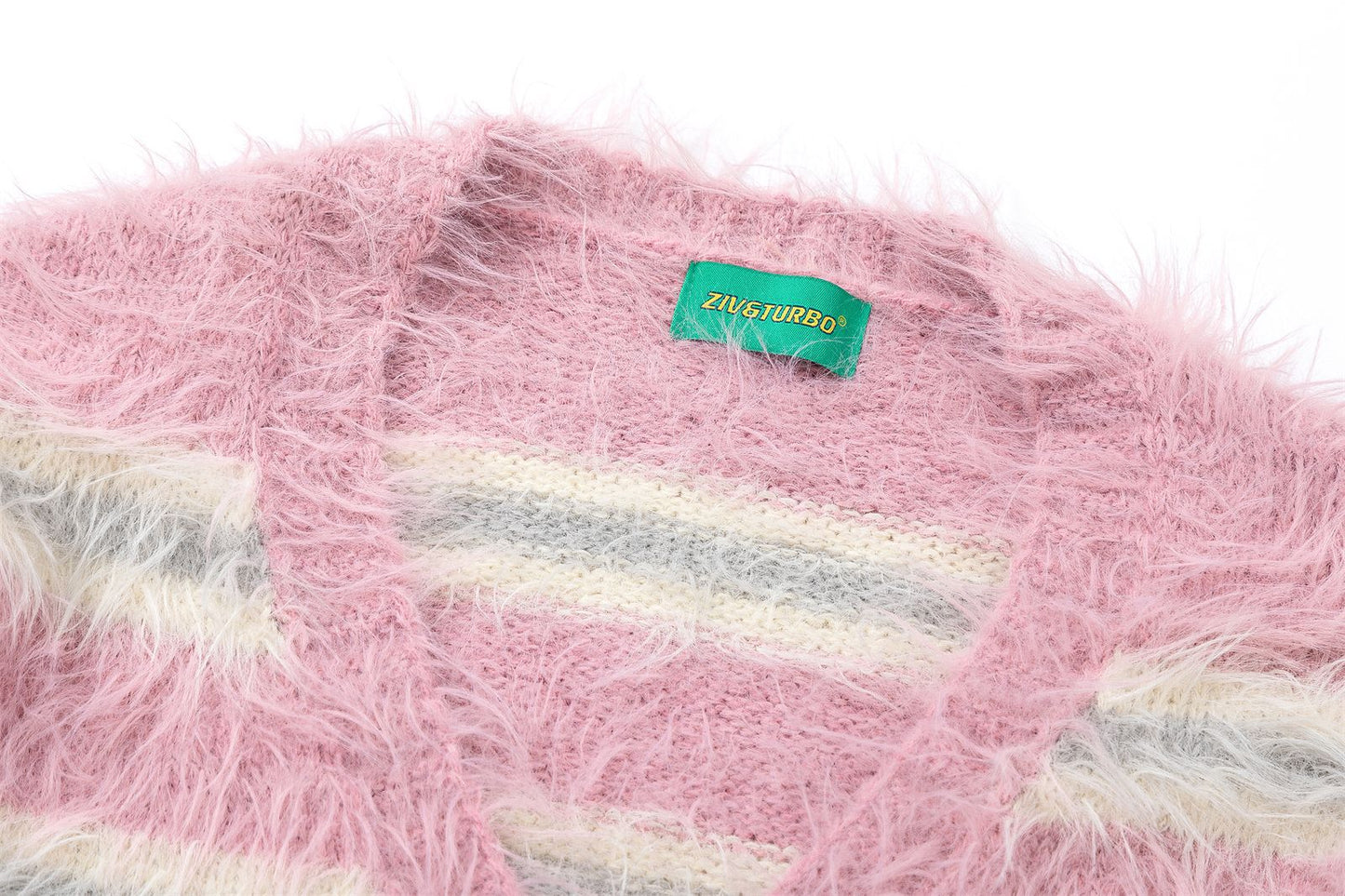 Stripe Heart Embroidery Collegiate Knit Cardigan WN11522