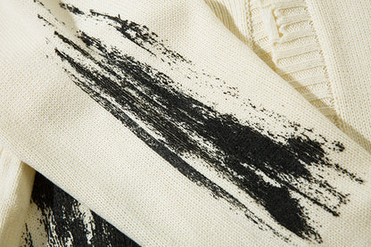 Graffiti Print Oversize Knit Cardigan WN11429