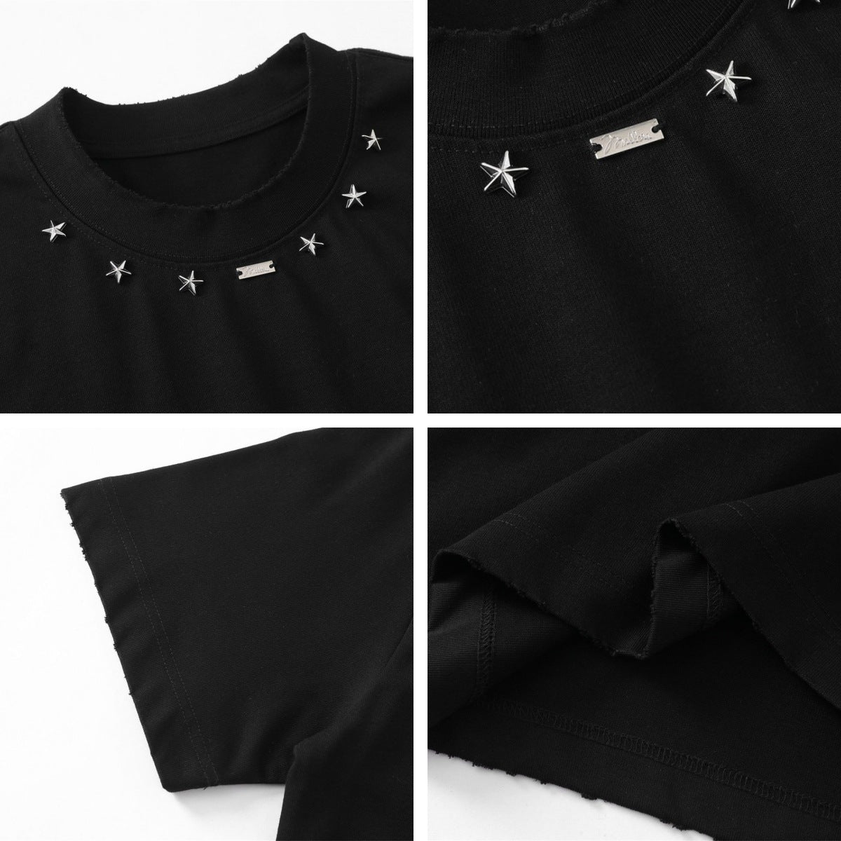 Star Stud Decoration Short Sleeve T-Shirt WN26917