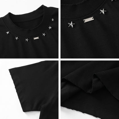 Star Stud Decoration Short Sleeve T-Shirt WN26917