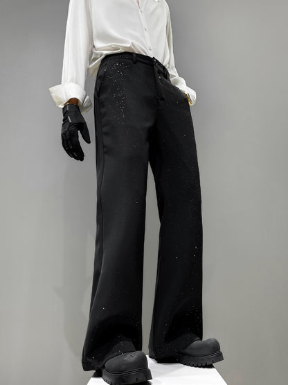 Foil Star Print High Waist Flare Trousers WN23876