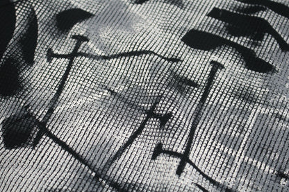 Skeleton Print Waffle Short Sleeve T-Shirt WN25557