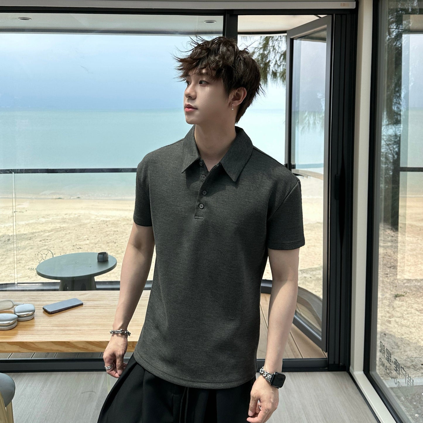 Plain Short Sleeve Polo Shirt WN25198