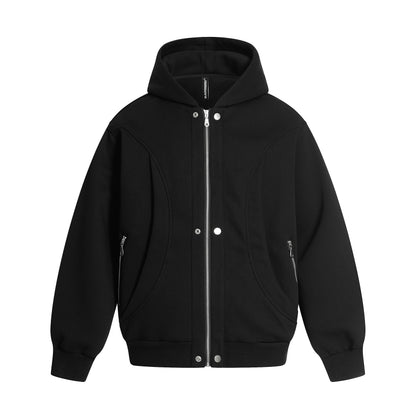 Deconstructed Oversize Zipper Hoodie & Wide Leg Sweatpants Setup WN20582