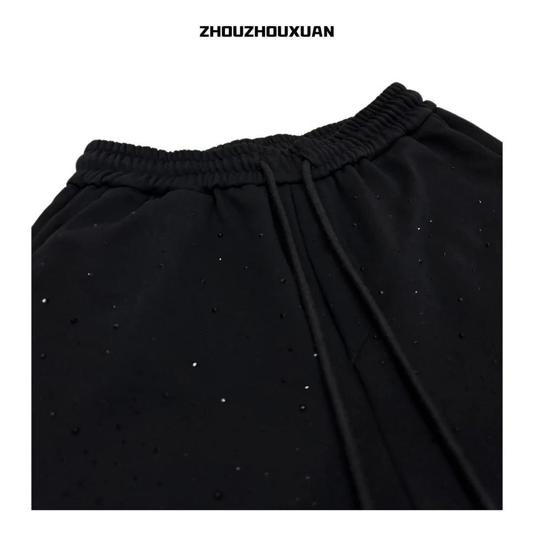 Gradient Rhinestone Short Sweatpants WN20707