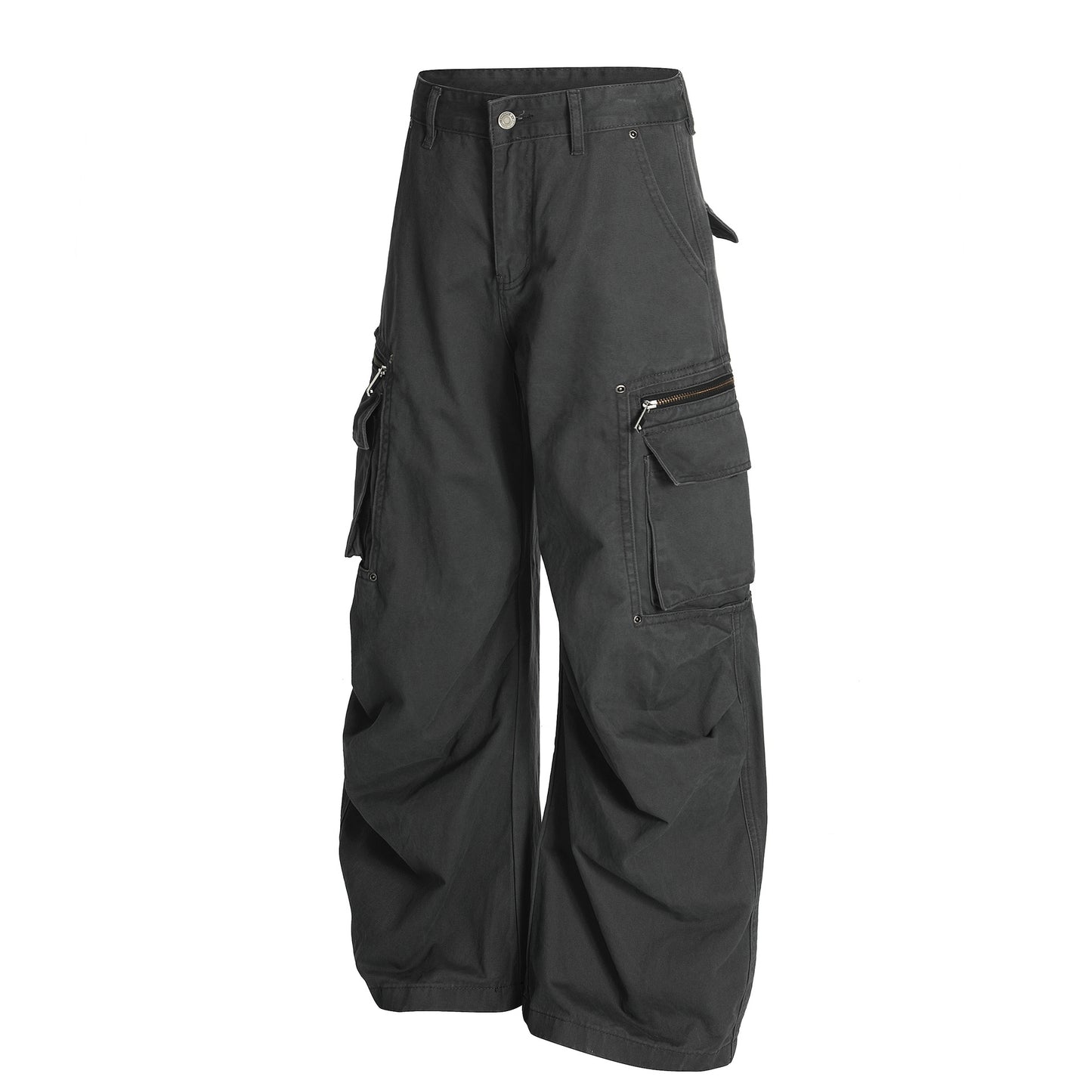 Zip Pocket Cargo Wide Leg Pants WN25936