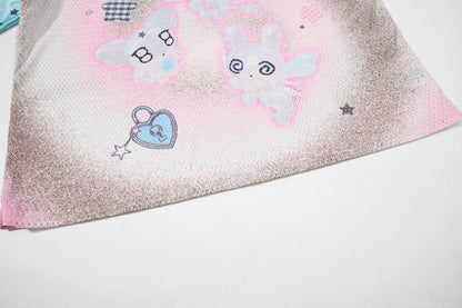Cartoon Graphic Print V-Neck Short Sleeve T-Shirt WN25590